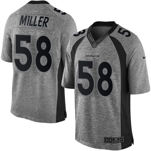  Broncos #58 Von Miller Gray Men's Stitched NFL Limited Gridiron Gray Jersey