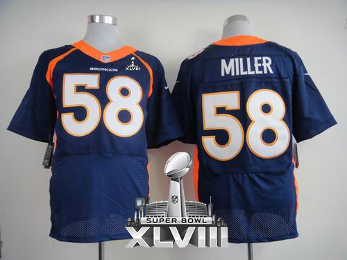  Broncos #58 Von Miller Navy Blue Alternate Super Bowl XLVIII Men's Stitched NFL New Elite Jersey