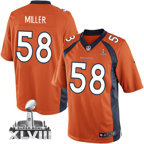  Broncos #58 Von Miller Orange Team Color Super Bowl XLVIII Men's Stitched NFL New Limited Jersey