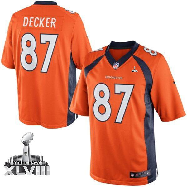  Broncos #87 Eric Decker Orange Team Color Super Bowl XLVIII Men's Stitched NFL New Limited Jersey