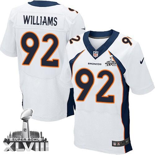  Broncos #92 Sylvester Williams White Super Bowl XLVIII Men's Stitched NFL New Elite Jersey