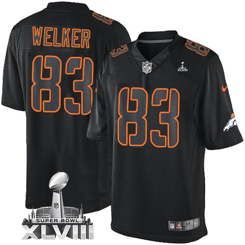  Broncos #83 Wes Welker Black Super Bowl XLVIII Men's Stitched NFL Impact Limited Jersey