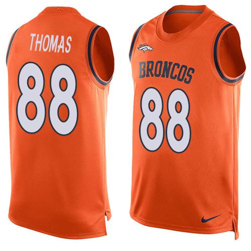  Broncos #88 Demaryius Thomas Orange Team Color Men's Stitched NFL Limited Tank Top Jersey