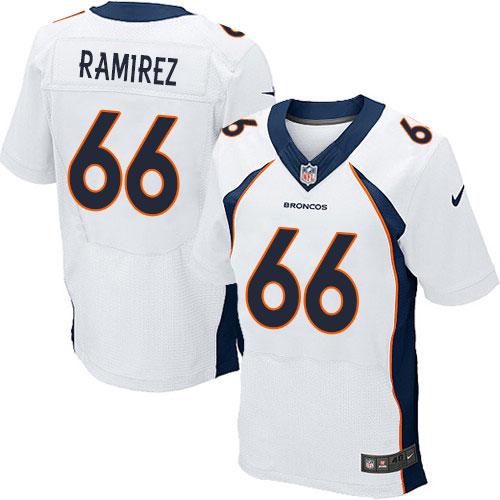  Broncos #66 Manny Ramirez White Men's Stitched NFL New Elite Jersey