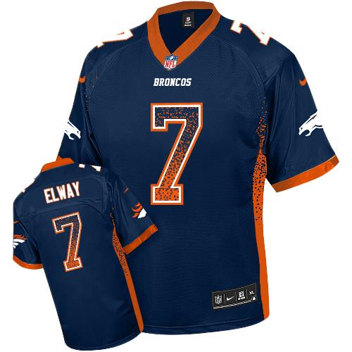  Broncos #7 John Elway Navy Blue Alternate Men's Stitched NFL Elite Drift Fashion Jersey