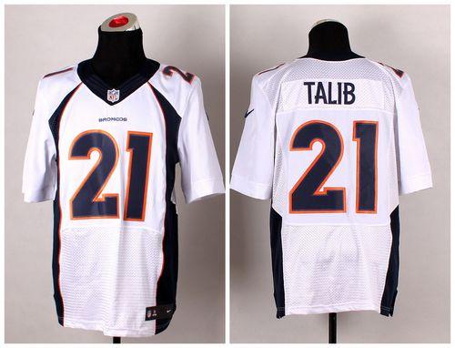  Broncos #21 Aqib Talib White Men's Stitched NFL New Elite Jersey