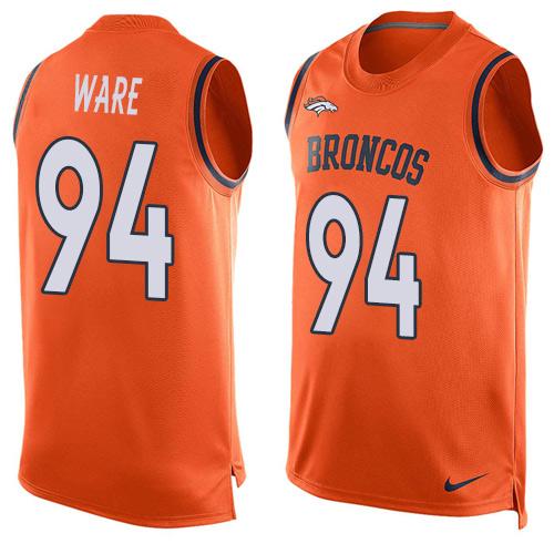  Broncos #94 DeMarcus Ware Orange Team Color Men's Stitched NFL Limited Tank Top Jersey