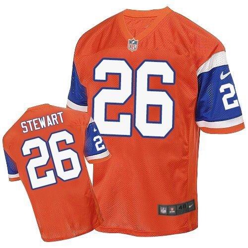  Broncos #26 Darian Stewart Orange Throwback Men's Stitched NFL Elite Jersey