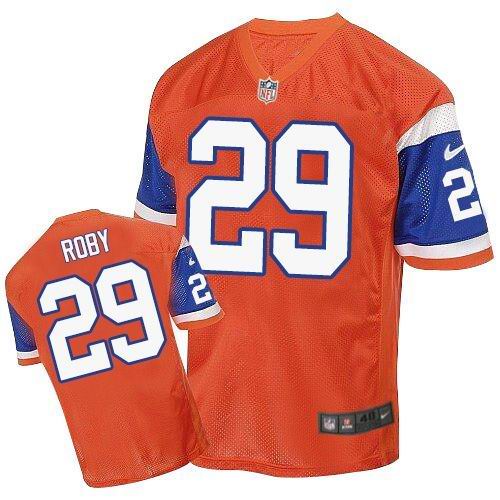 Nike Broncos #29 Bradley Roby Orange Throwback Men's Stitched NFL ...
