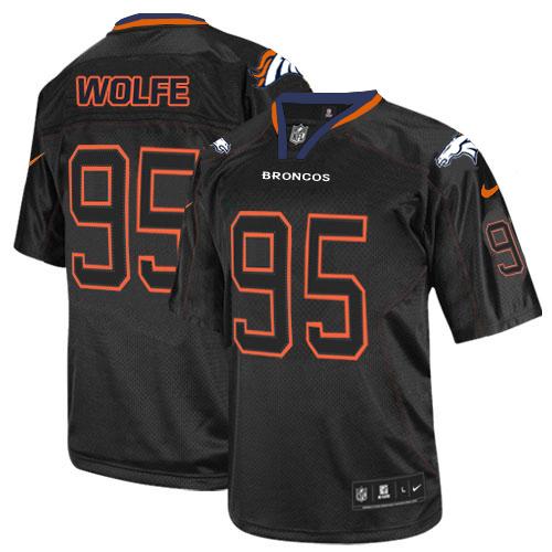  Broncos #95 Derek Wolfe Lights Out Black Men's Stitched NFL Elite Jersey