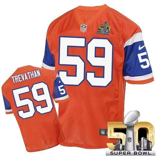  Broncos #59 Danny Trevathan Orange Throwback Super Bowl 50 Men's Stitched NFL Elite Jersey