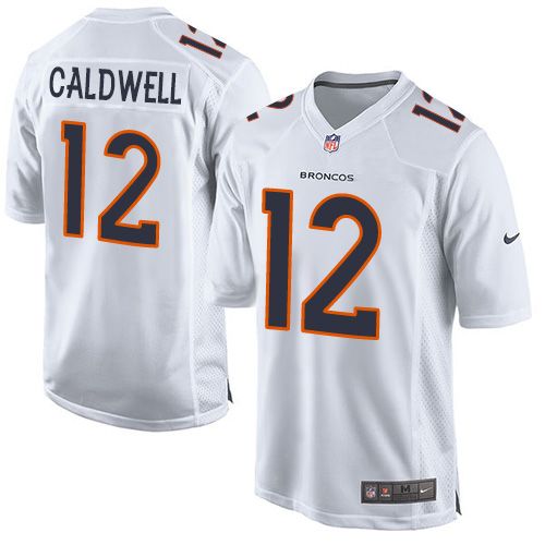  Broncos #12 Andre Caldwell White Men's Stitched NFL Game Event Jersey