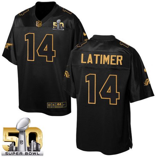  Broncos #14 Cody Latimer Black Super Bowl 50 Men's Stitched NFL Elite Pro Line Gold Collection Jersey