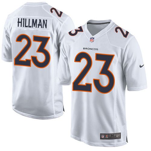  Broncos #23 Ronnie Hillman White Men's Stitched NFL Game Event Jersey