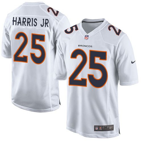  Broncos #25 Chris Harris Jr White Men's Stitched NFL Game Event Jersey