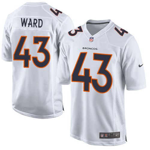  Broncos #43 T.J. Ward White Men's Stitched NFL Game Event Jersey