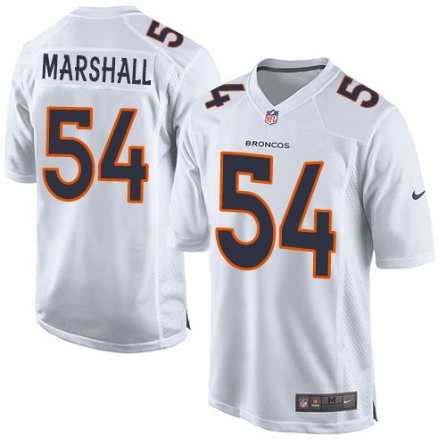  Broncos #54 Brandon Marshall White Men's Stitched NFL Game Event Jersey