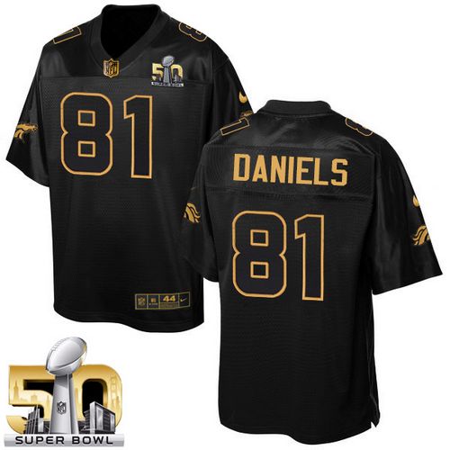  Broncos #81 Owen Daniels Black Super Bowl 50 Men's Stitched NFL Elite Pro Line Gold Collection Jersey