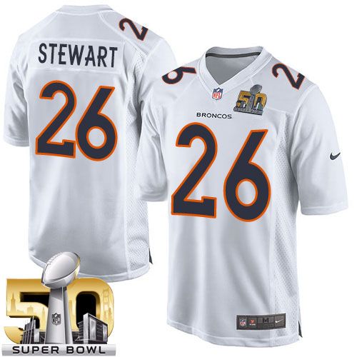 Nike Broncos #26 Darian Stewart White Super Bowl 50 Men's Stitched ...