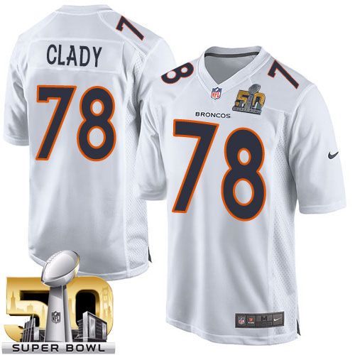  Broncos #78 Ryan Clady White Super Bowl 50 Men's Stitched NFL Game Event Jersey