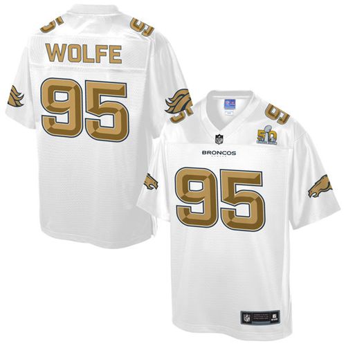  Broncos #95 Derek Wolfe White Men's NFL Pro Line Super Bowl 50 Fashion Game Jersey