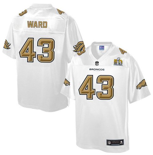  Broncos #43 T.J. Ward White Men's NFL Pro Line Super Bowl 50 Fashion Game Jersey