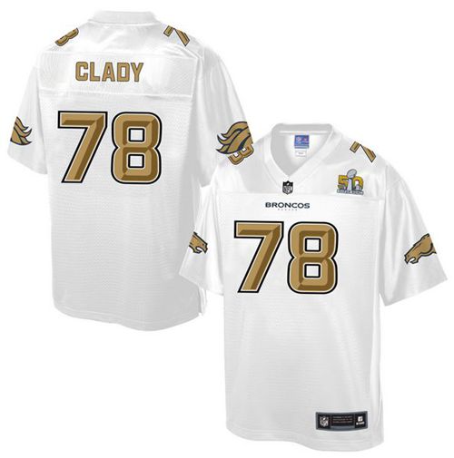  Broncos #78 Ryan Clady White Men's NFL Pro Line Super Bowl 50 Fashion Game Jersey