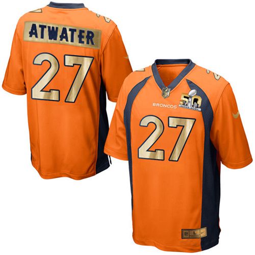  Broncos #27 Steve Atwater Orange Team Color Men's Stitched NFL Game Super Bowl 50 Collection Jersey