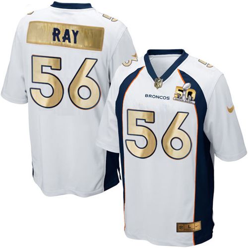  Broncos #56 Shane Ray White Men's Stitched NFL Game Super Bowl 50 Collection Jersey