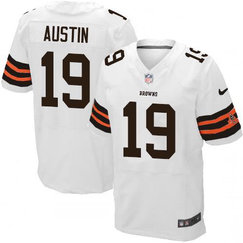  Browns #19 Miles Austin White Men's Stitched NFL Elite Jersey