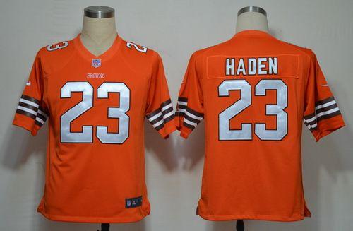 Browns #23 Joe Haden Orange Alternate Men's Stitched NFL Game Jersey