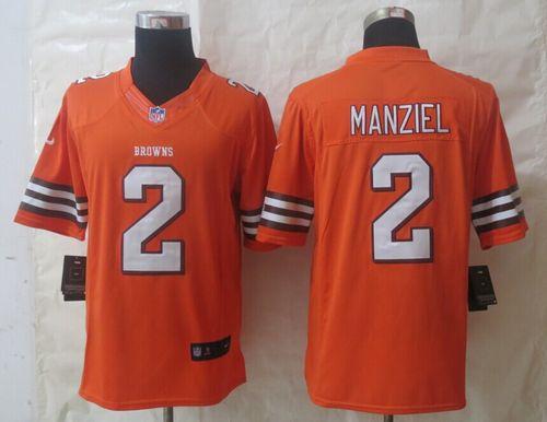  Browns #2 Johnny Manziel Orange Alternate Men's Stitched NFL Limited Jersey