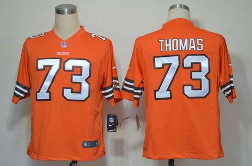 Browns #73 Joe Thomas Orange Alternate Men's Stitched NFL Game Jersey
