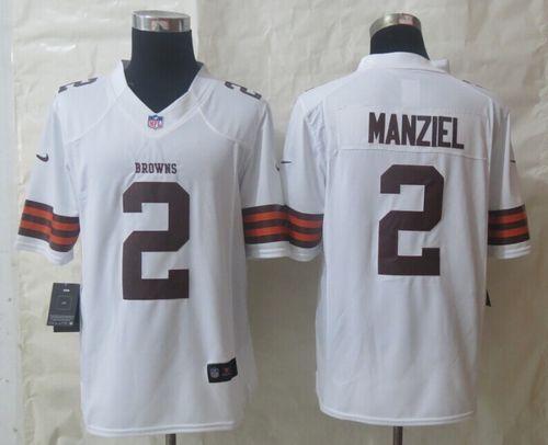  Browns #2 Johnny Manziel White Men's Stitched NFL Limited Jersey