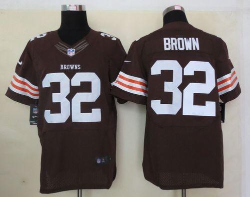  Browns #32 Jim Brown Brown Team Color Men's Stitched NFL Elite Jersey