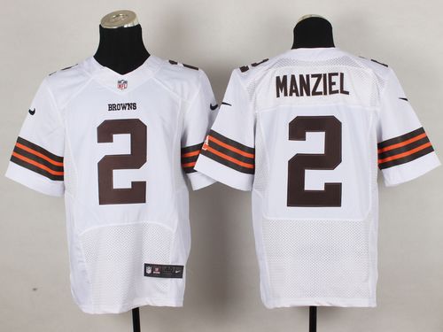  Browns #2 Johnny Manziel White Men's Stitched NFL Elite Jersey