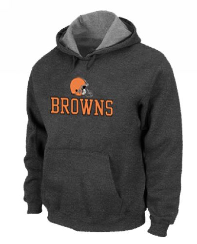 Cleveland Browns Authentic Logo Pullover Hoodie Dark Grey