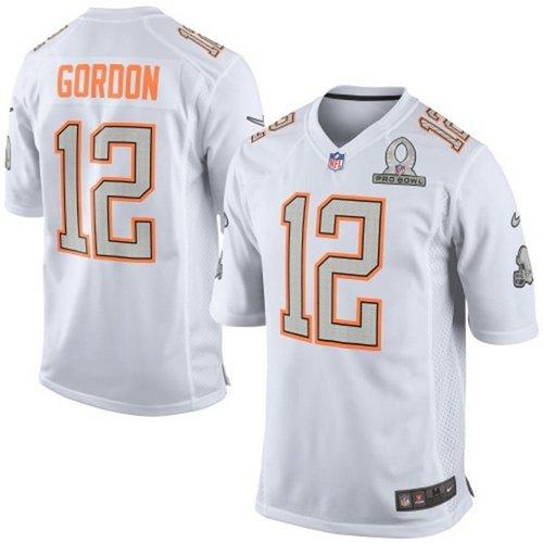 Browns #12 Josh Gordon White Pro Bowl Men's Stitched NFL Elite Team Rice Jersey