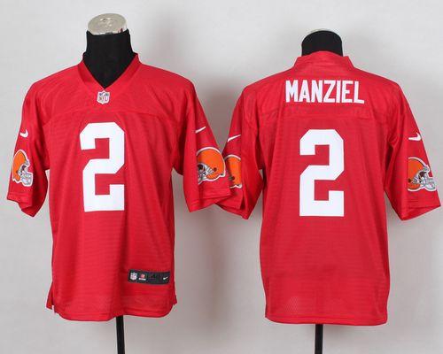  Browns #2 Johnny Manziel Red Men's Stitched NFL Elite QB Practice Jersey