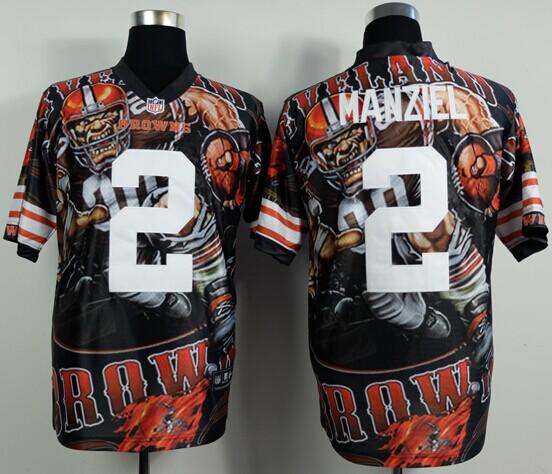  Browns #2 Johnny Manziel Team Color Men's Stitched NFL Elite Fanatical Version Jersey