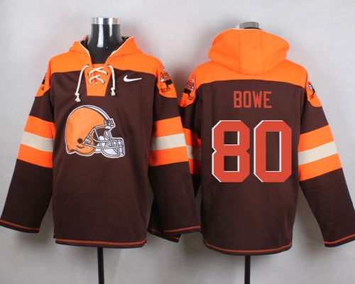  Browns #80 Dwayne Bowe Brown Player Pullover NFL Hoodie