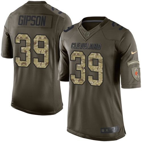  Browns #39 Tashaun Gipson Green Men's Stitched NFL Limited Salute to Service Jersey