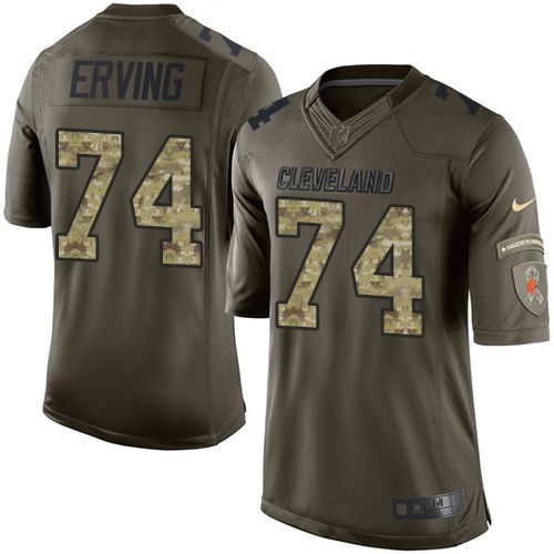  Browns #74 Cameron Erving Green Men's Stitched NFL Limited Salute to Service Jersey