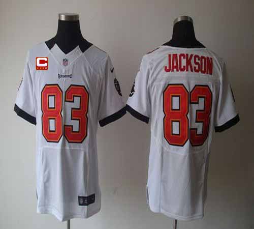  Buccaneers #83 Vincent Jackson White With C Patch Men's Stitched NFL Elite Jersey