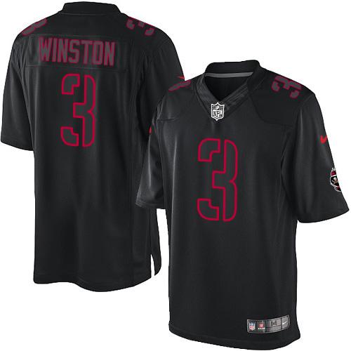  Buccaneers #3 Jameis Winston Black Men's Stitched NFL Impact Limited Jersey
