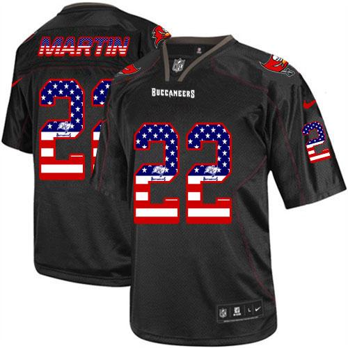  Buccaneers #22 Doug Martin Black Men's Stitched NFL Elite USA Flag Fashion Jersey