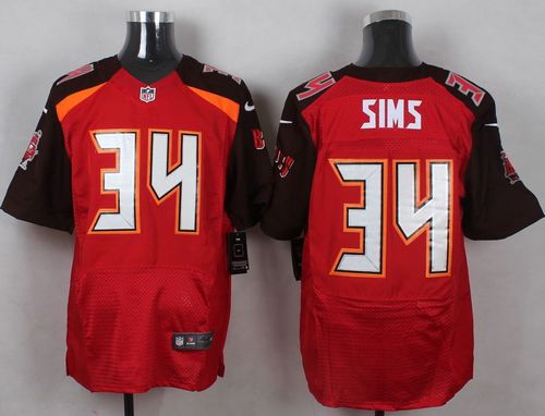  Buccaneers #34 Charles Sims Red Team Color Men's Stitched NFL New Elite Jersey