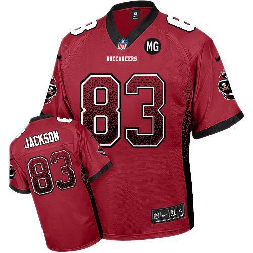 Buccaneers #83 Vincent Jackson Red Team Color With MG Patch Men's Stitched NFL Elite Drift Fashion Jersey