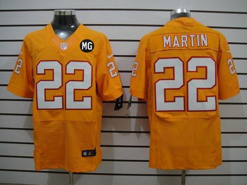  Buccaneers #22 Doug Martin Orange Alternate With MG Patch Men's Stitched NFL Elite Jersey