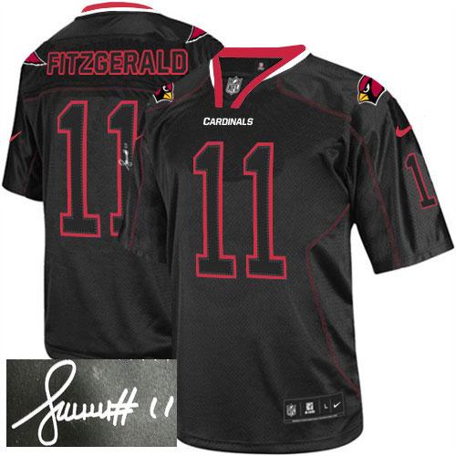  Cardinals #11 Larry Fitzgerald Lights Out Black Men's Stitched NFL Elite Autographed Jersey